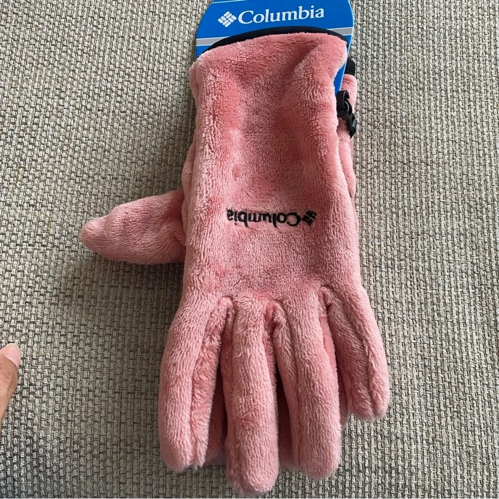 Columbia Dusty Pink Plush Fleece Gloves